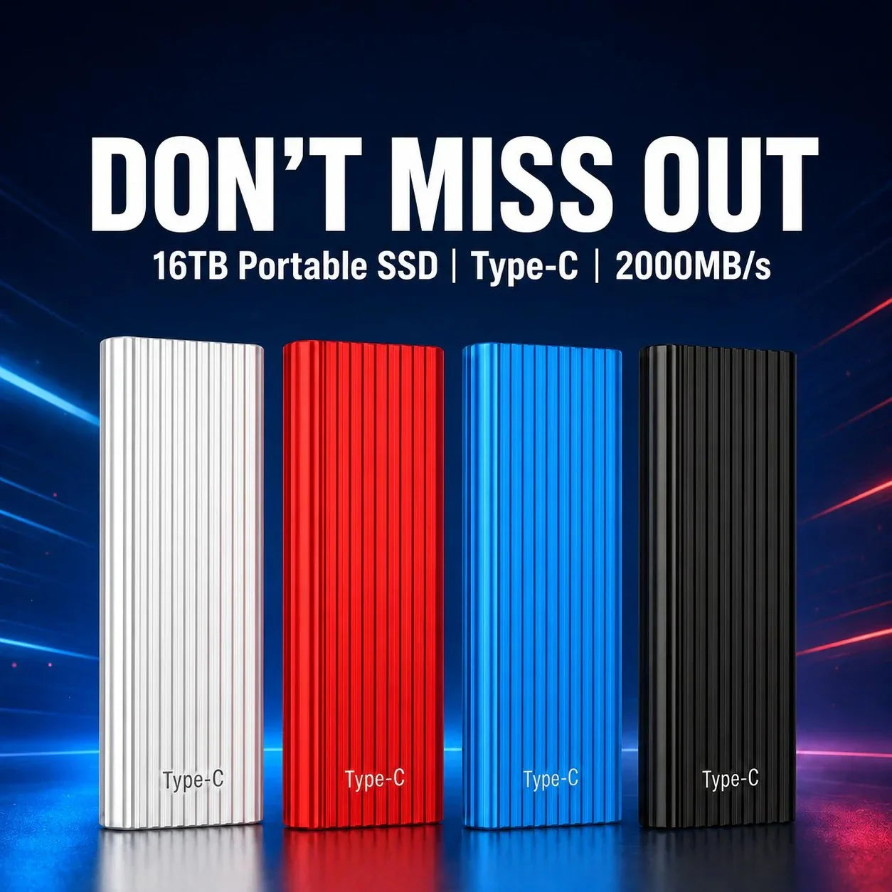 ⏳ LIMITED-TIME MEGA SALE | 16TB Large-Capacity Type-C Portable Mini SSD