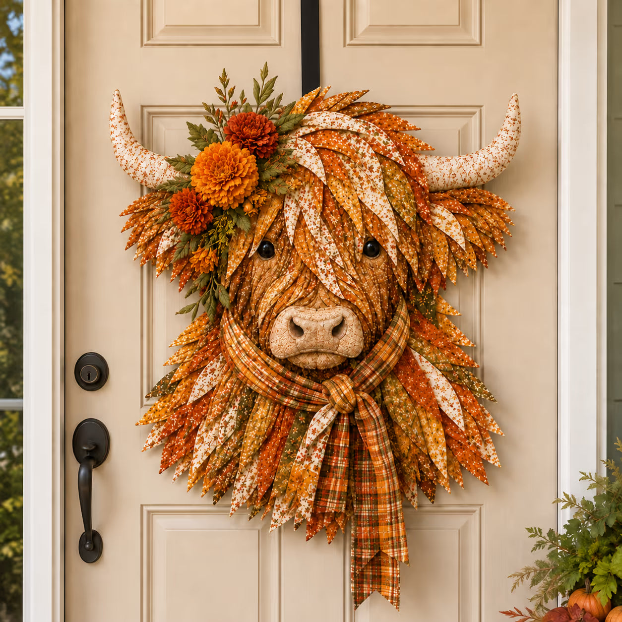🔥 🐮 DIY Highland Cow 3D Fabric Art Kit with Beautiful Birth Flower Design 🌸✨