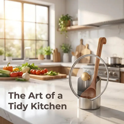 ⭐Thickened Stainless Steel Utensil Organizer, Rust Resistant Easy to Clean