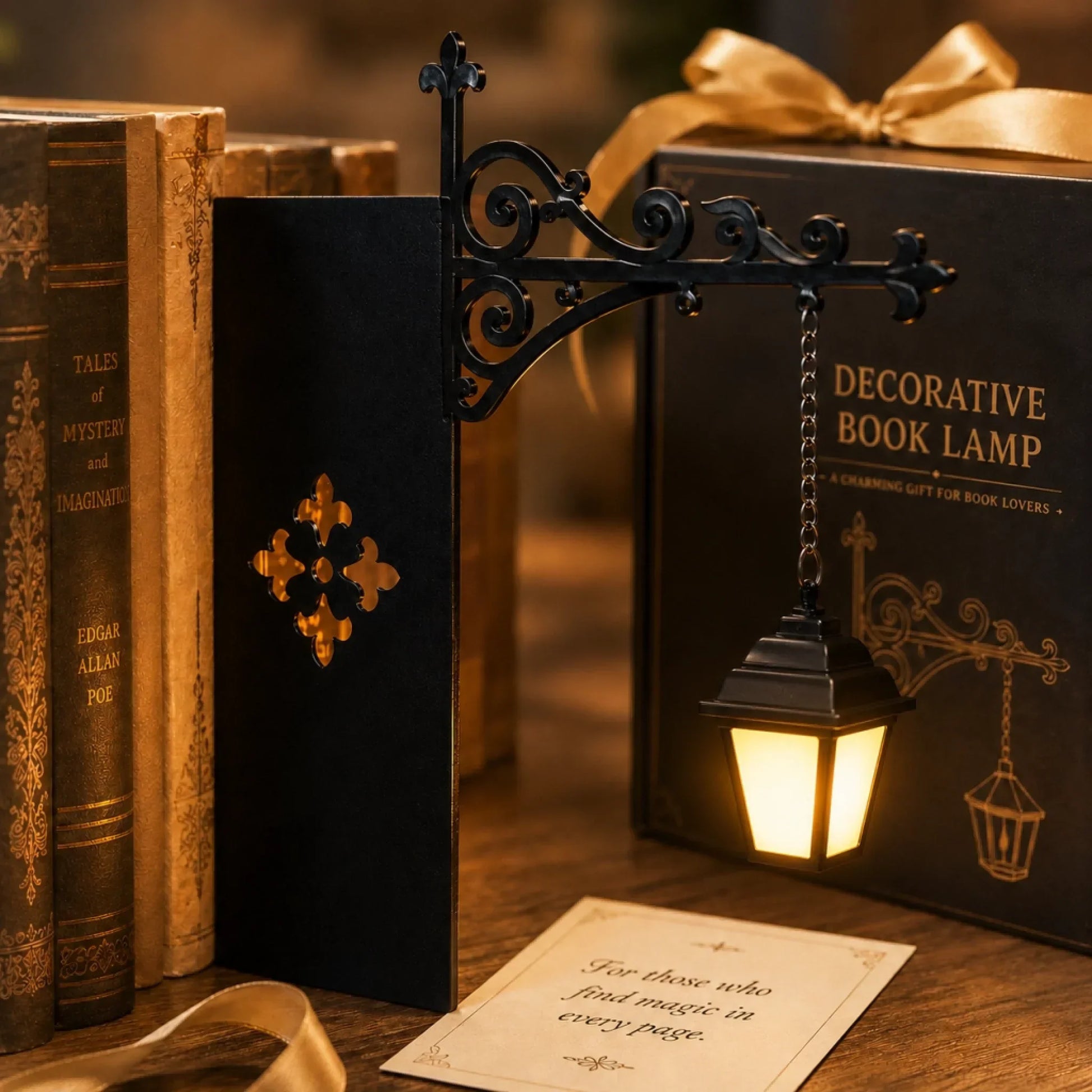 Bookshelf Lantern Light — Cozy Warm Glow Reading Lamp