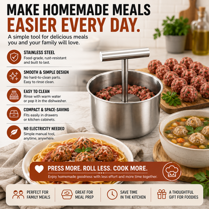 🔥🍝 Stainless Steel Multi-Meatball Maker – Make 6 or 12 at Once