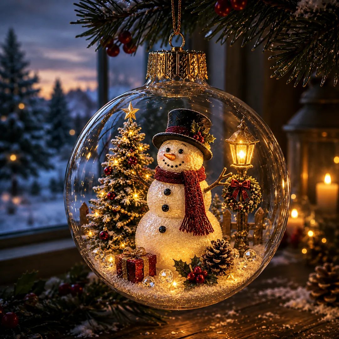 ✨🎄 Light-Up Christmas Story Ornament – Mini Holiday Scene