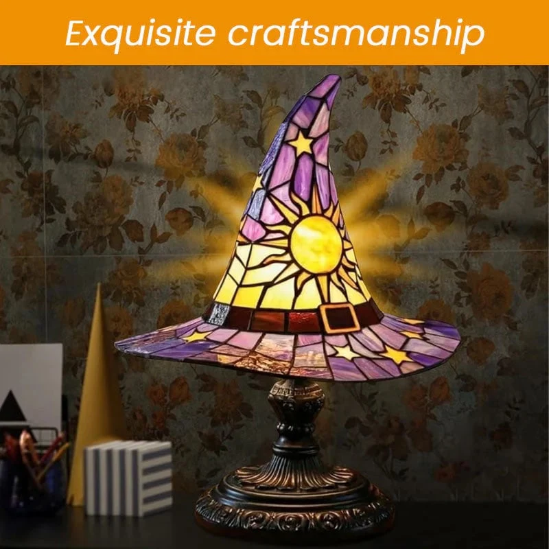 ♠️Witch Hat Night Light & Stained Glass Witch Hat Lamp🎁