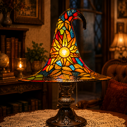 ♠️Witch Hat Night Light & Stained Glass Witch Hat Lamp🎁