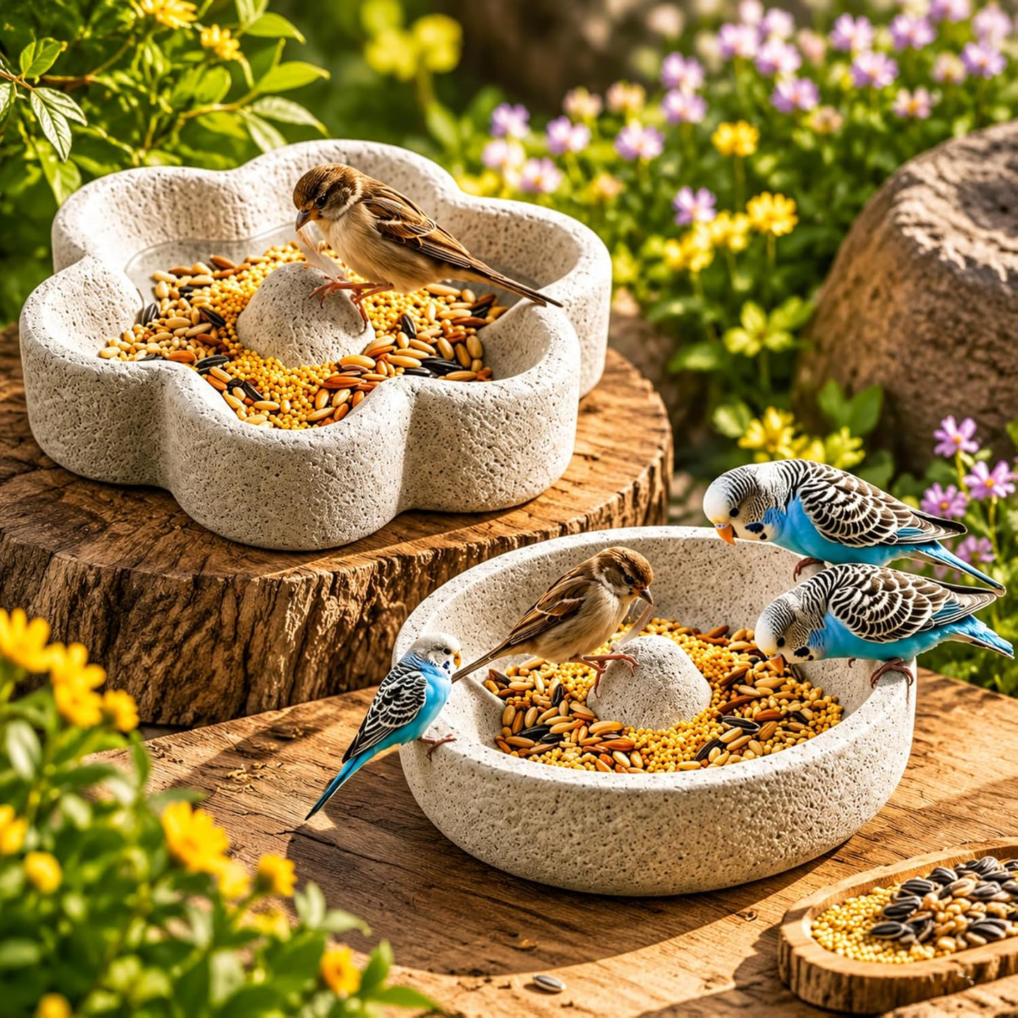 🐦2-in-1 Pumice Bird Food Bowl🐦