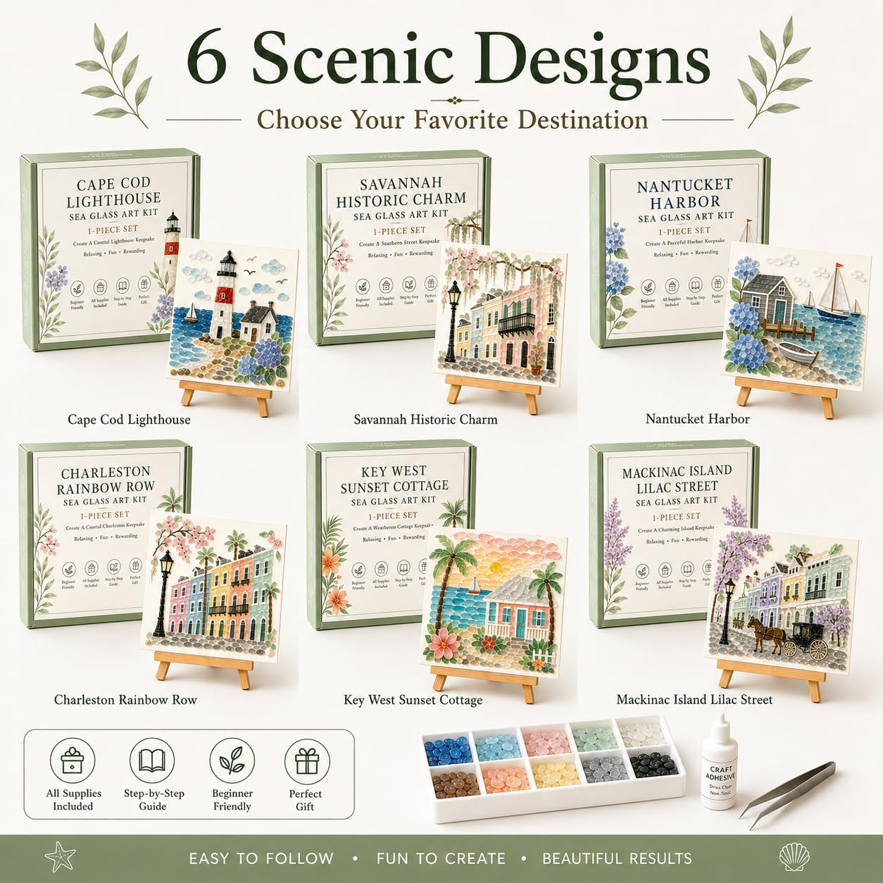 Sea Glass Art Kit Timeless American Destinations
