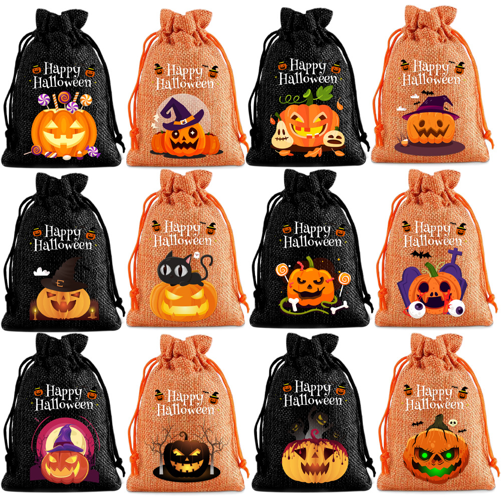 Halloween burlap treat bags