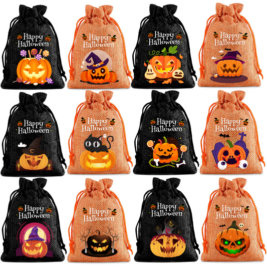 Halloween burlap treat bags