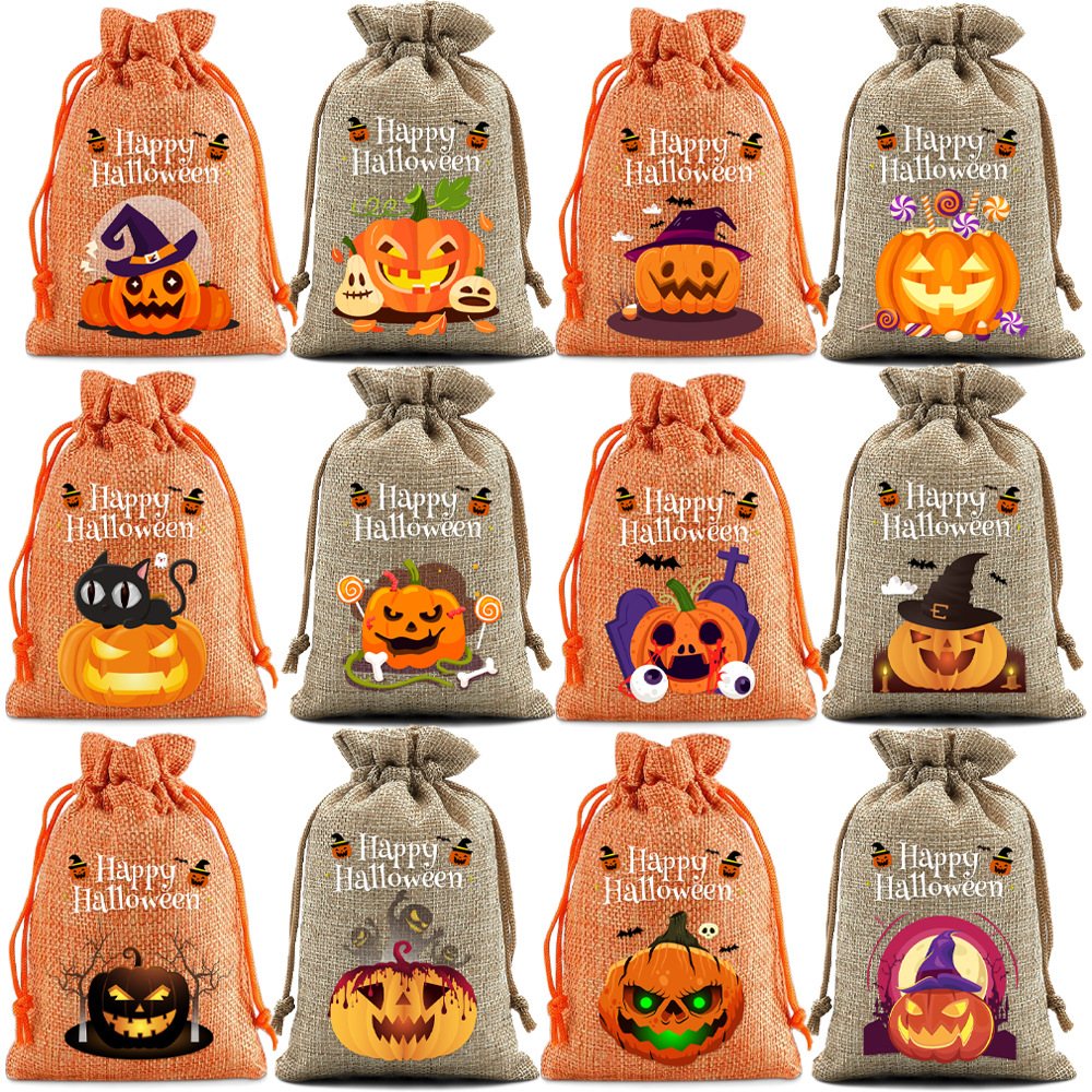 Halloween burlap treat bags