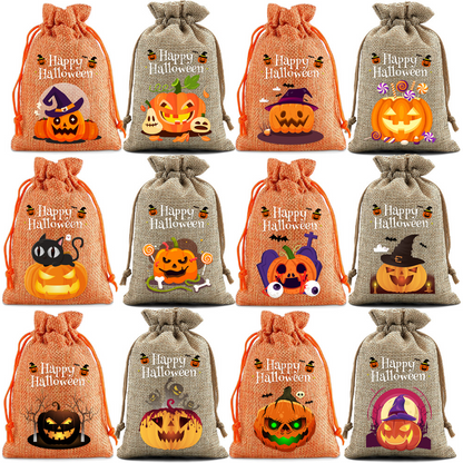 Halloween burlap treat bags