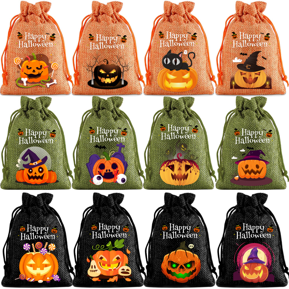 Halloween burlap treat bags