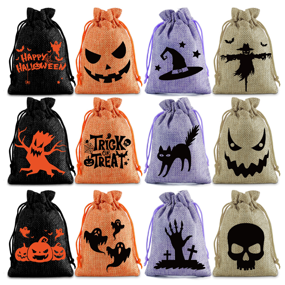 Halloween burlap treat bags