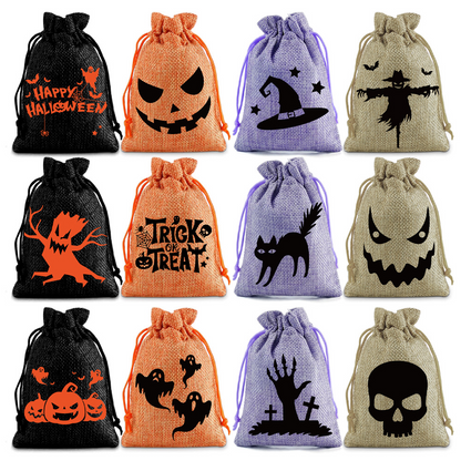 Halloween burlap treat bags
