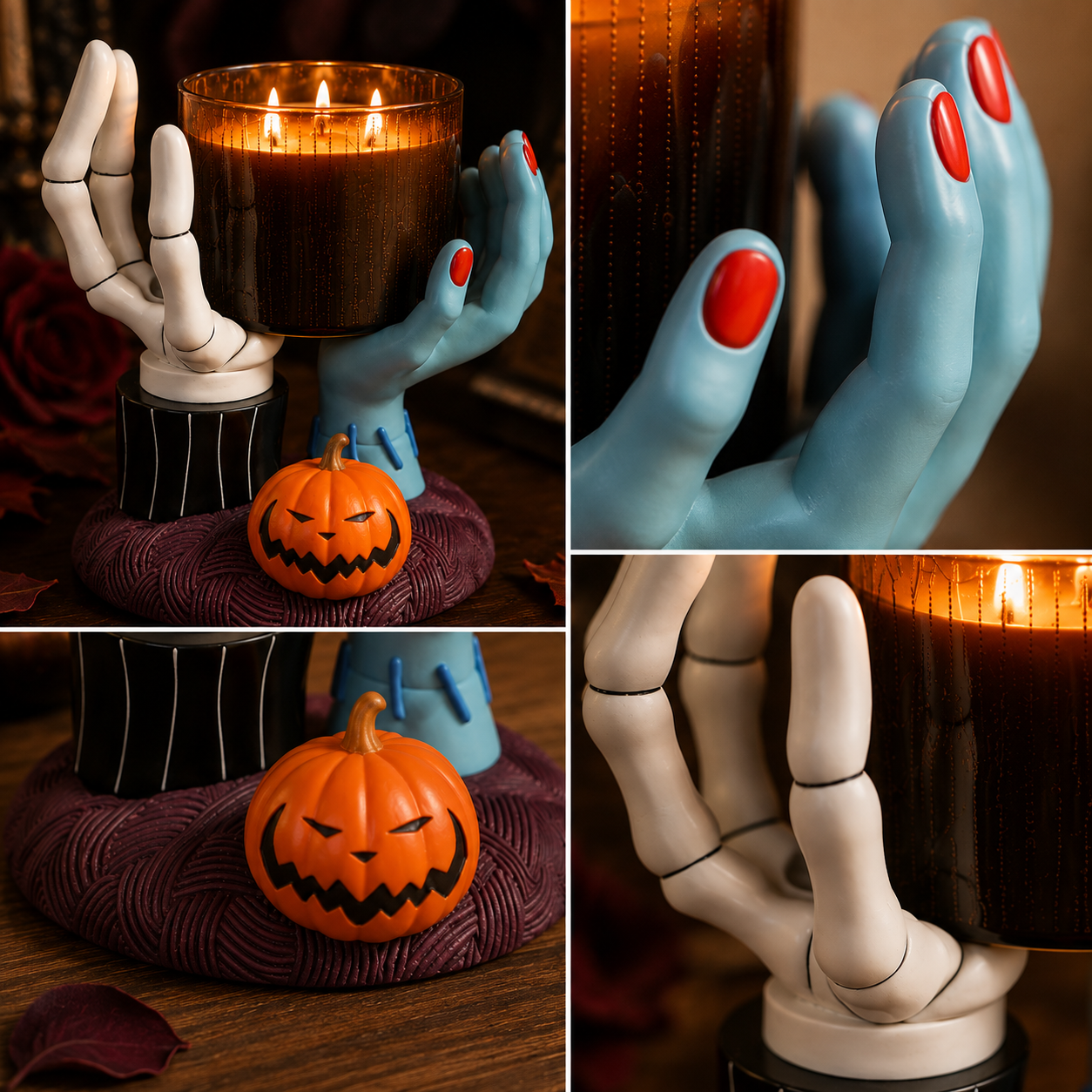 🎃🕯️ Jack & Sally Halloween Candle Holder 🖤