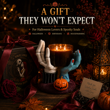 🎃🕯️ Jack & Sally Halloween Candle Holder 🖤