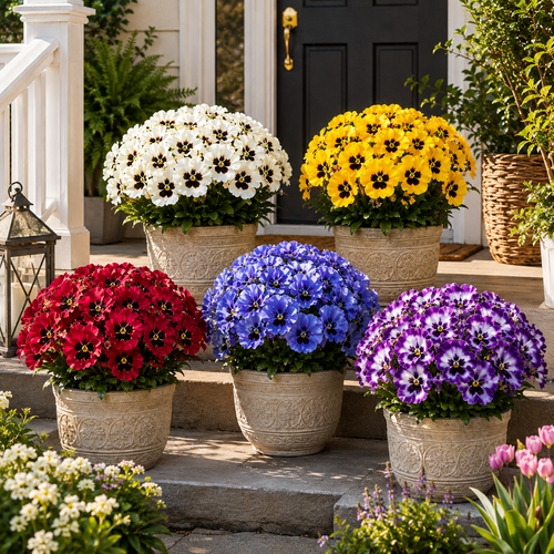 🌸 Lifelike Pansy Bushes 🌿 – No Water, Always in Bloom ✨