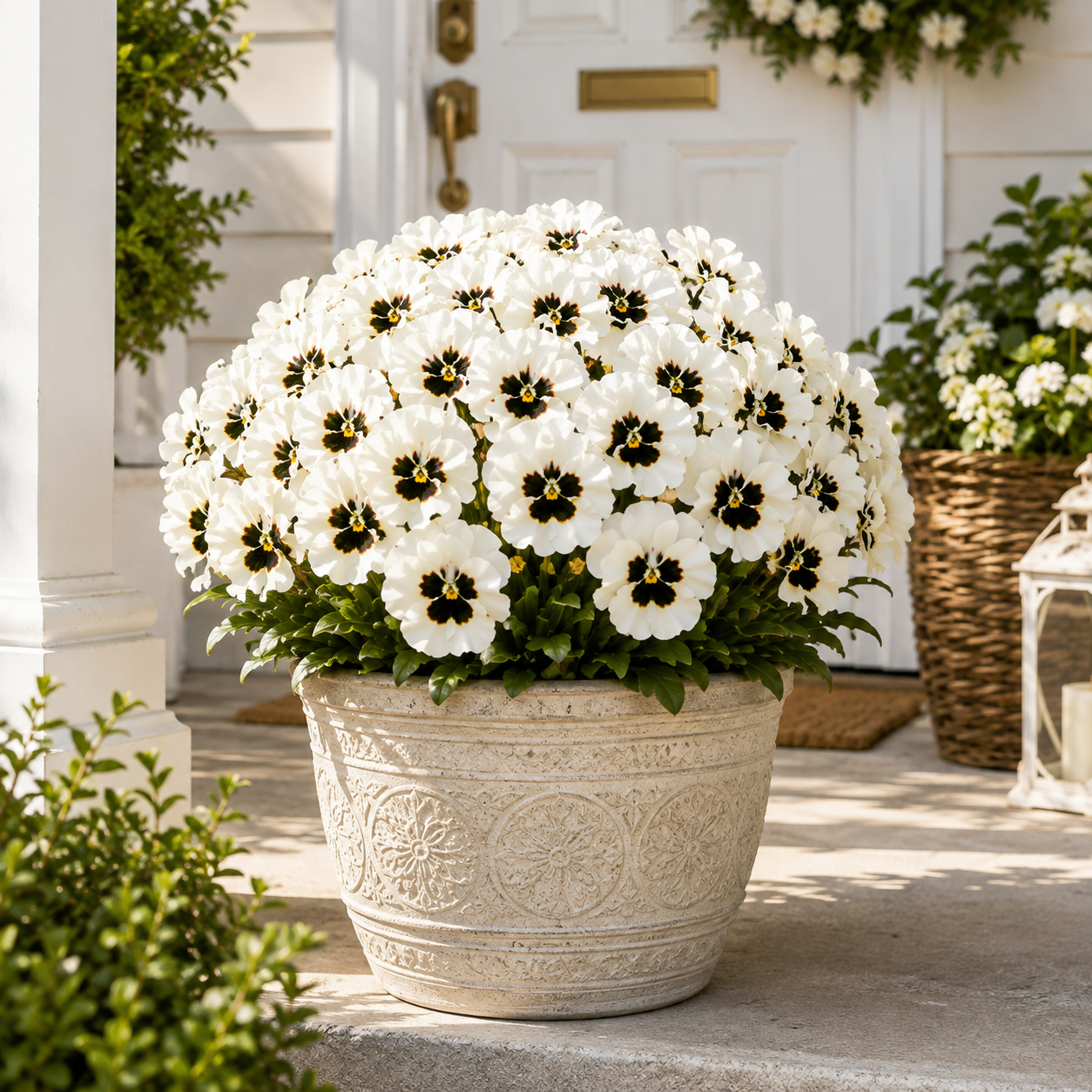 🌸 Lifelike Pansy Bushes 🌿 – No Water, Always in Bloom ✨