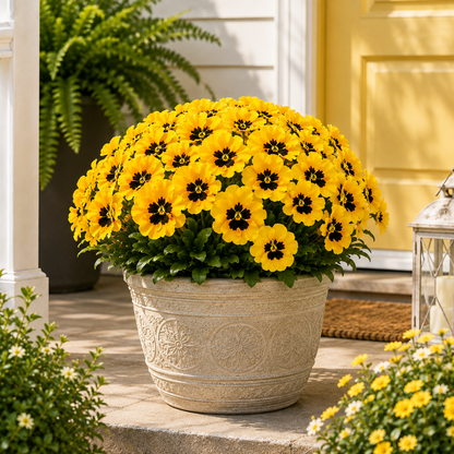 🌸 Lifelike Pansy Bushes 🌿 – No Water, Always in Bloom ✨