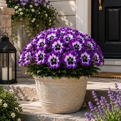 🌸 Lifelike Pansy Bushes 🌿 – No Water, Always in Bloom ✨