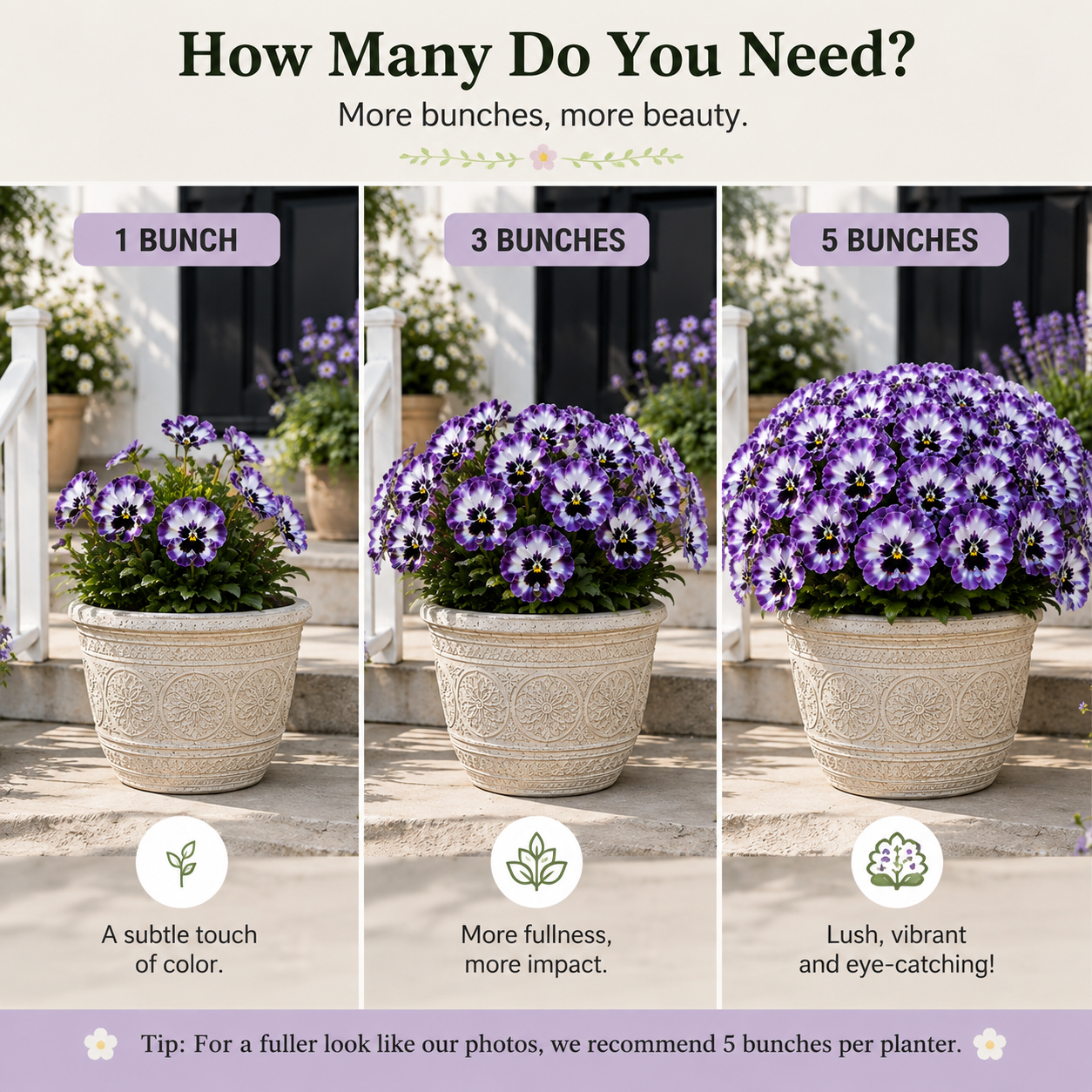 🌸 Lifelike Pansy Bushes 🌿 – No Water, Always in Bloom ✨