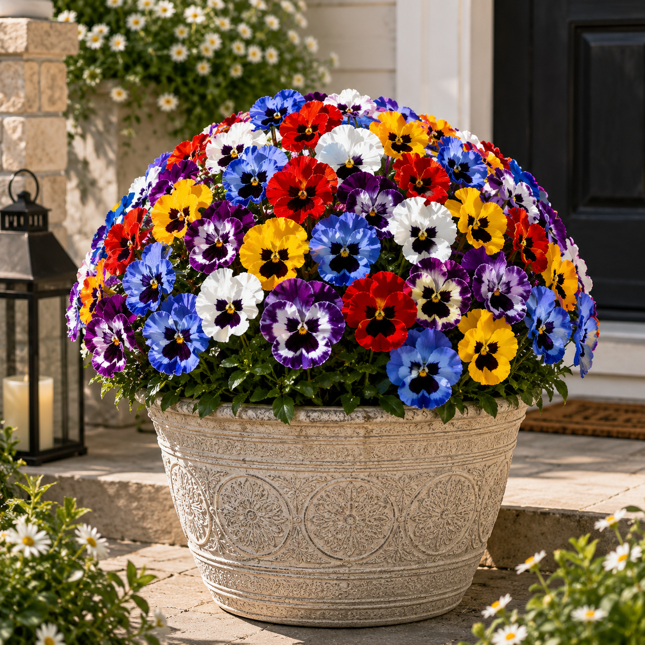 🌸 Lifelike Pansy Bushes 🌿 – No Water, Always in Bloom ✨