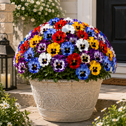 🌸 Lifelike Pansy Bushes 🌿 – No Water, Always in Bloom ✨