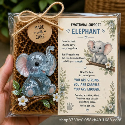 🌸🐝🦛 Emotional Glass Support Animal Gift Set – A Meaningful Little Reminder That You Matter 💕