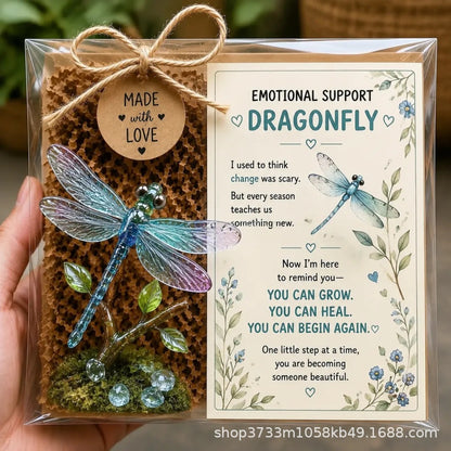 🌸🐝🦛 Emotional Glass Support Animal Gift Set – A Meaningful Little Reminder That You Matter 💕