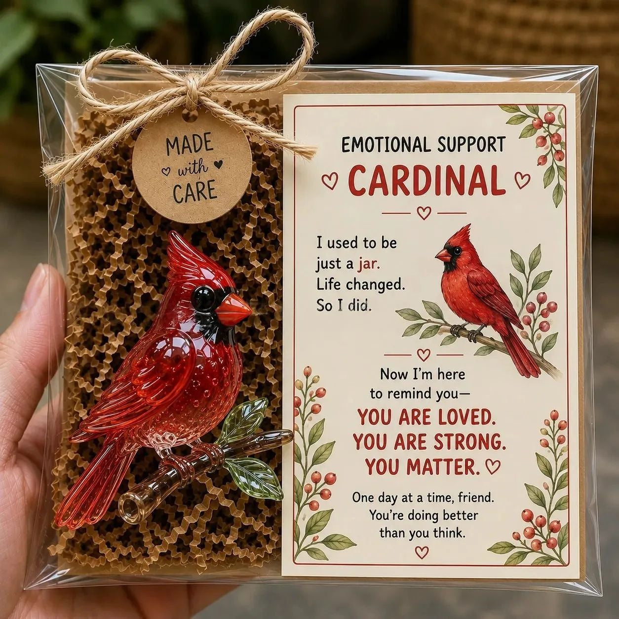🌸🐝🦛 Emotional Glass Support Animal Gift Set – A Meaningful Little Reminder That You Matter 💕