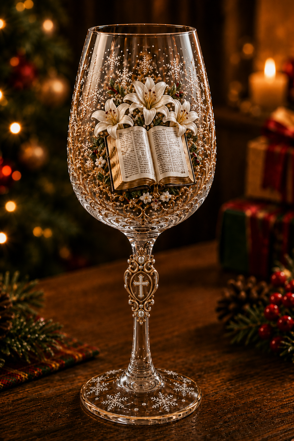 ✝️Faith & Grace 3D Christian Wine Glass Set ✨🎁