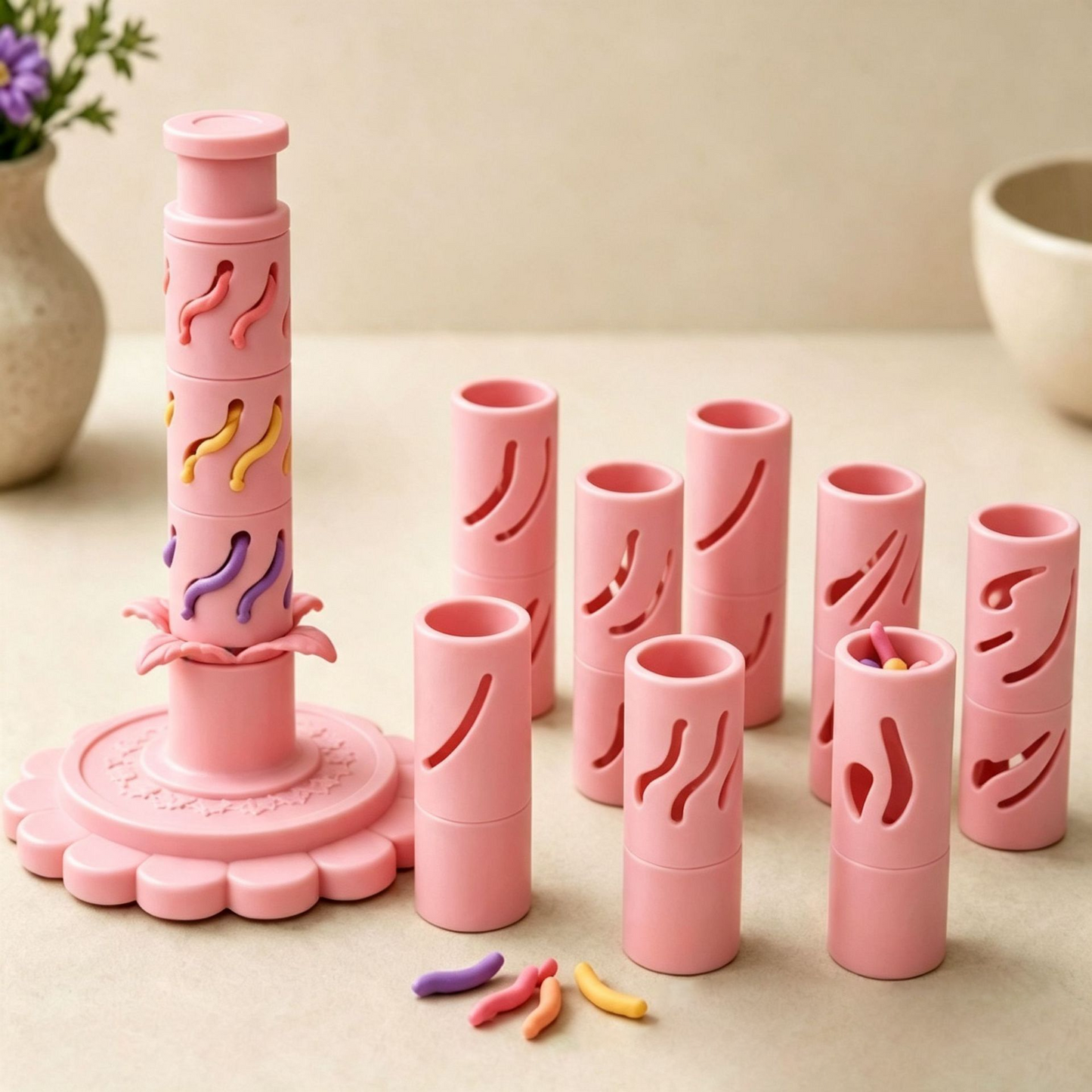 Modular Clay Bloom Maker with 9 Shaping Sleeves