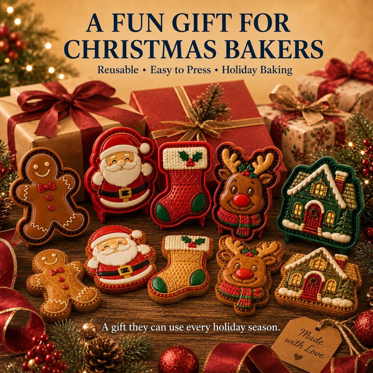 🎄 9-Design Christmas Mini Pie Mold Collection 🥧✨