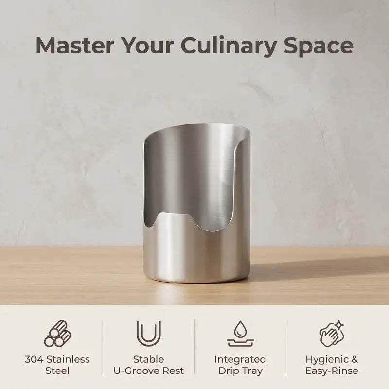 ⭐Thickened Stainless Steel Utensil Organizer, Rust Resistant Easy to Clean