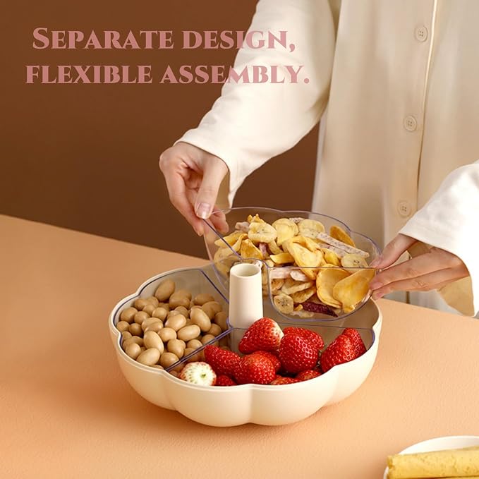 2-Tier Pumpkin Snack Bowl with Divided Trays