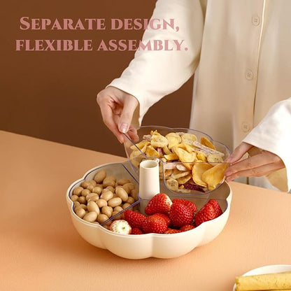 2-Tier Pumpkin Snack Bowl with Divided Trays
