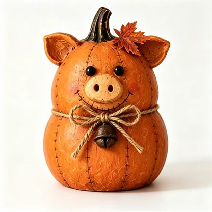 Rustic Farm Pumpkin Friends – Cow Pig Chicken Fall Decor Set