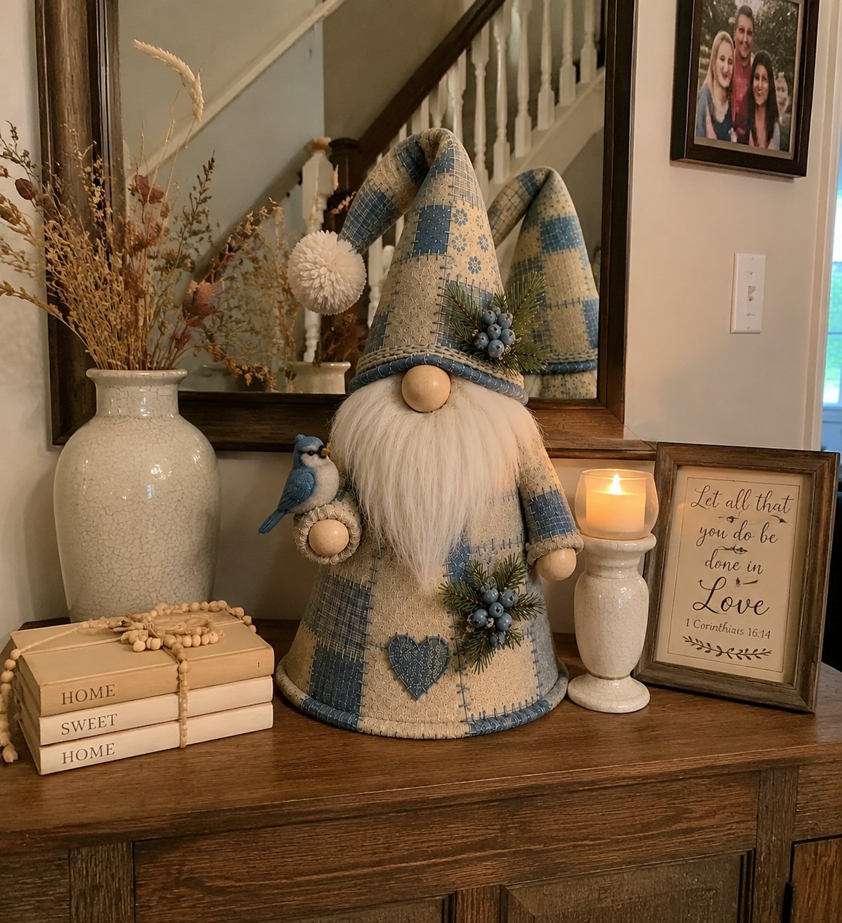 🔥LAST DAY 49% OFF 🐦 Patchwork Bird Gnome Light | Farmhouse Holiday Decor