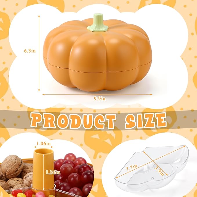 2-Tier Pumpkin Snack Bowl with Divided Trays