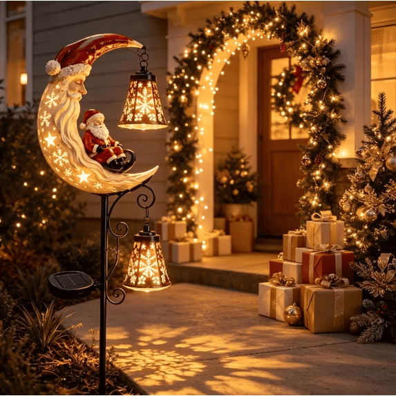 🎅Christmas Early Discount 49% Off - 🔥Santa’s Moonlight Lantern Solar Garden Stake⛄