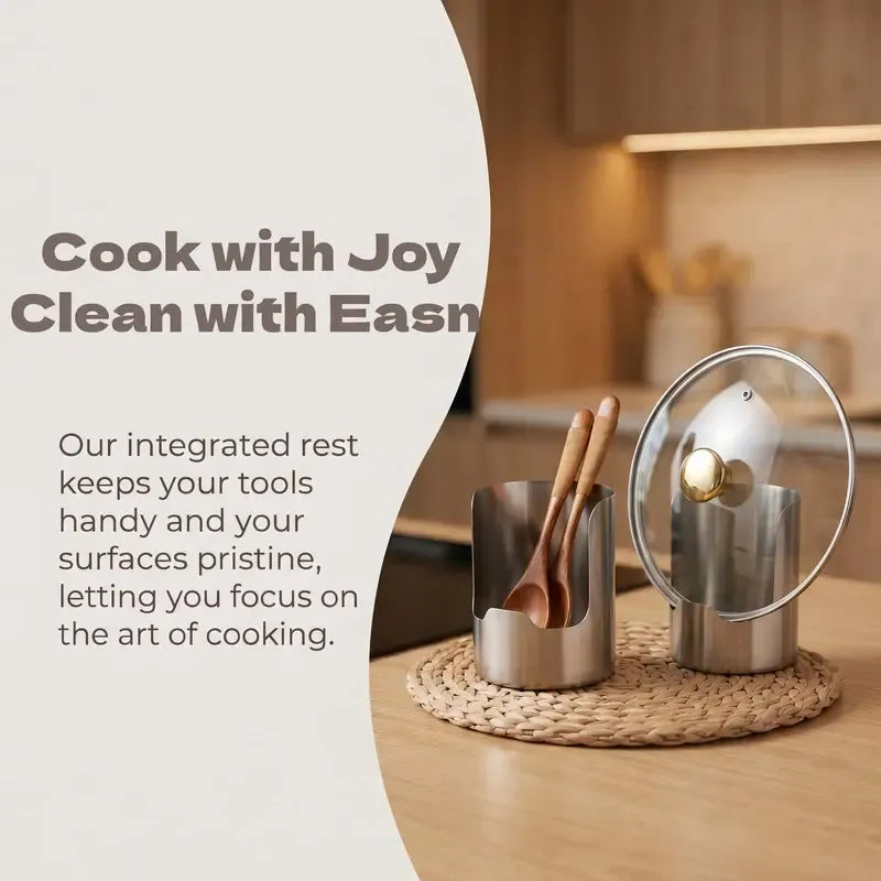 ⭐Thickened Stainless Steel Utensil Organizer, Rust Resistant Easy to Clean