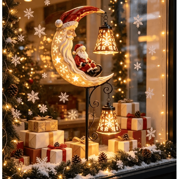 🎅Christmas Early Discount 49% Off - 🔥Santa’s Moonlight Lantern Solar Garden Stake⛄