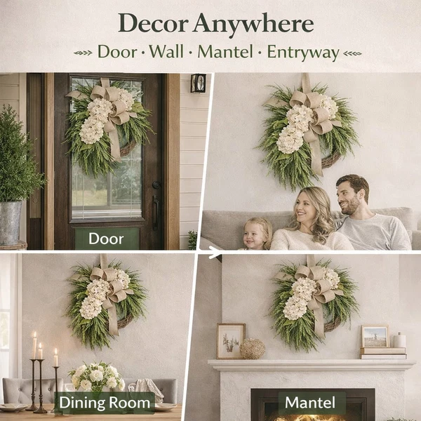 Handcrafted Hydrangea Wreath – The Perfect All-Season Front Door Decor