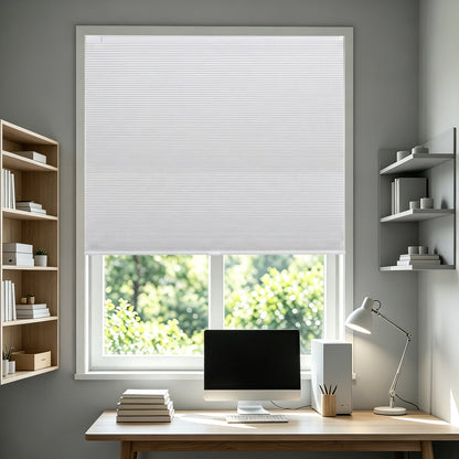 Cordless No Drill Cellular Shades – Custom Size Blackout Honeycomb Shades for Windows