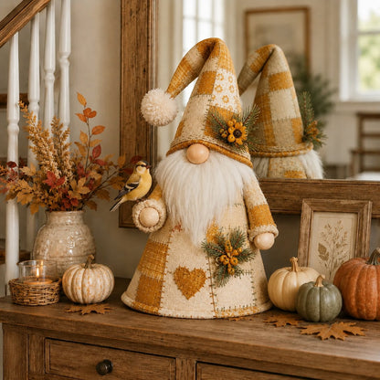 🔥LAST DAY 49% OFF 🐦 Patchwork Bird Gnome Light | Farmhouse Holiday Decor