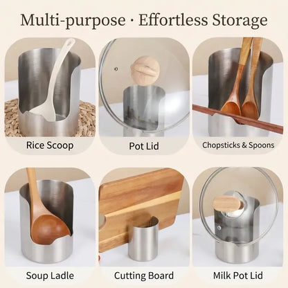 ⭐Thickened Stainless Steel Utensil Organizer, Rust Resistant Easy to Clean