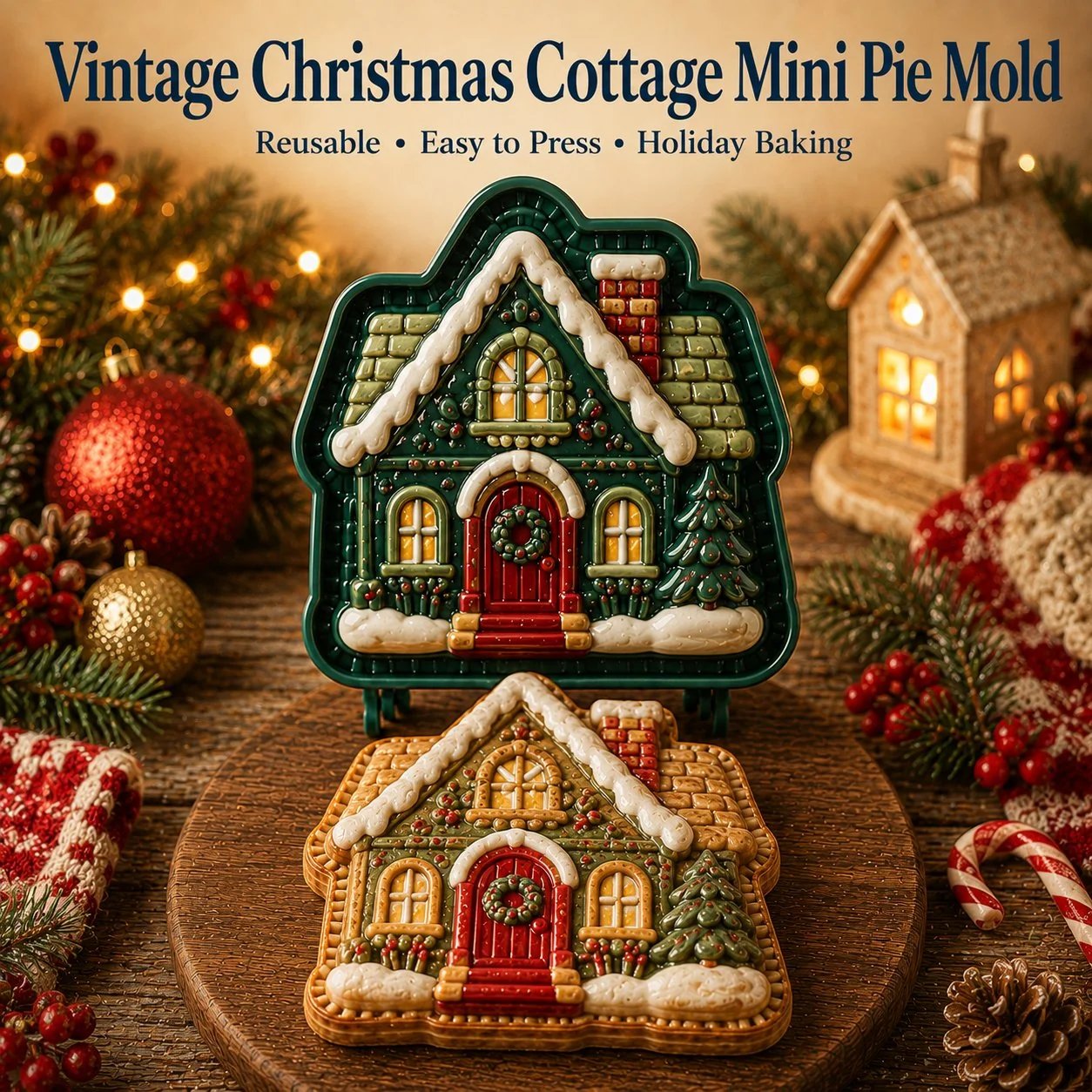 🎄 9-Design Christmas Mini Pie Mold Collection 🥧✨