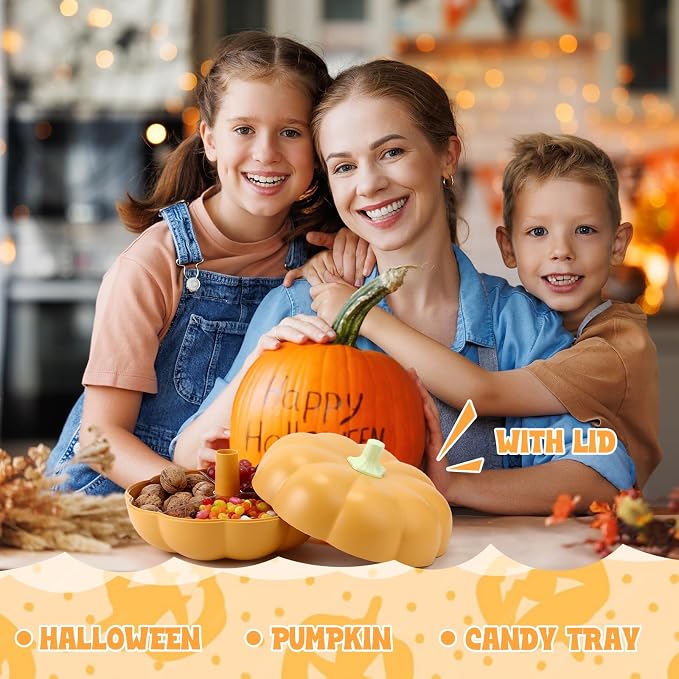 2-Tier Pumpkin Snack Bowl with Divided Trays