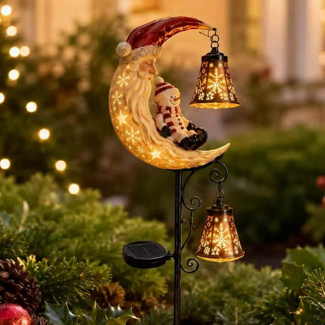 🎅Christmas Early Discount 49% Off - 🔥Santa’s Moonlight Lantern Solar Garden Stake⛄