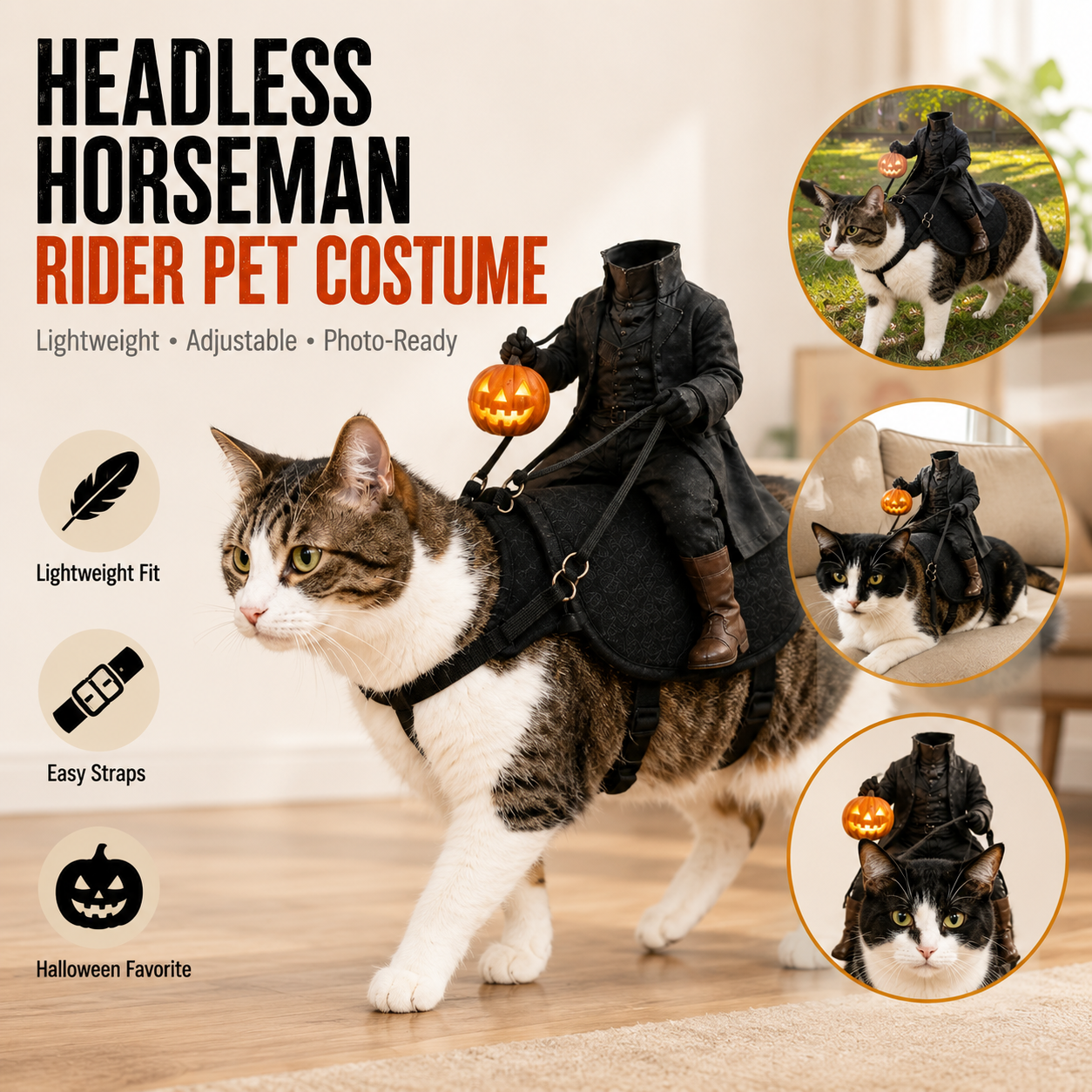 😺The Headless Horseman Rider™ Pet Costume🎃