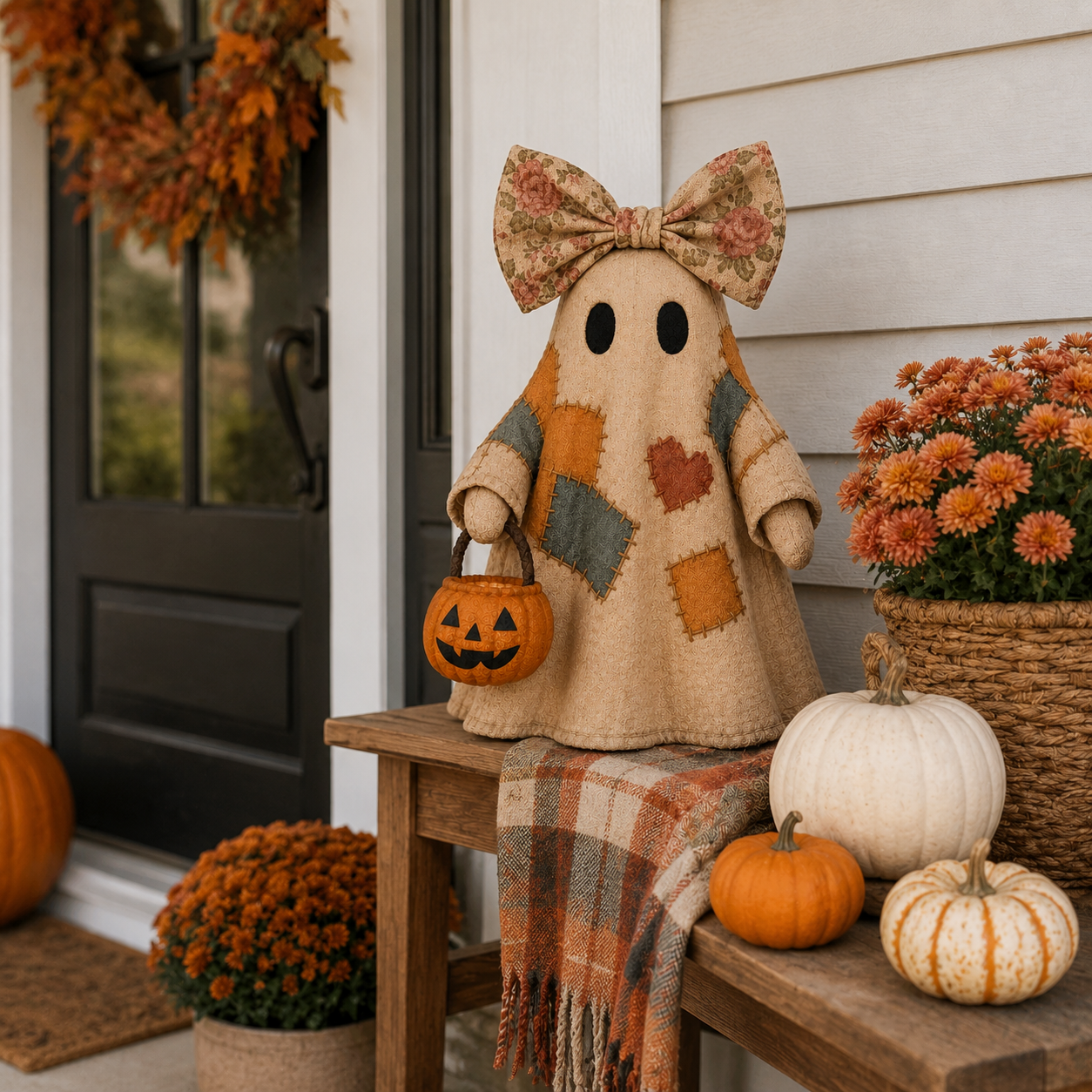 Lighted Vintage Patchwork Ghost!!